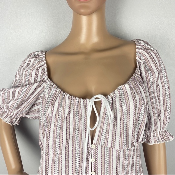 NEW TOPSHOP TEXTURED STRIPE MINI DRESS - Picture 4 of 8